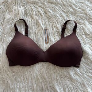 Skims Wireless Push Up Plunge Bra Cocoa Size 42DD